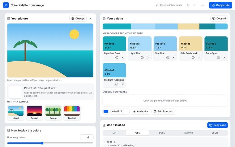 Preview of Color Palette from Image