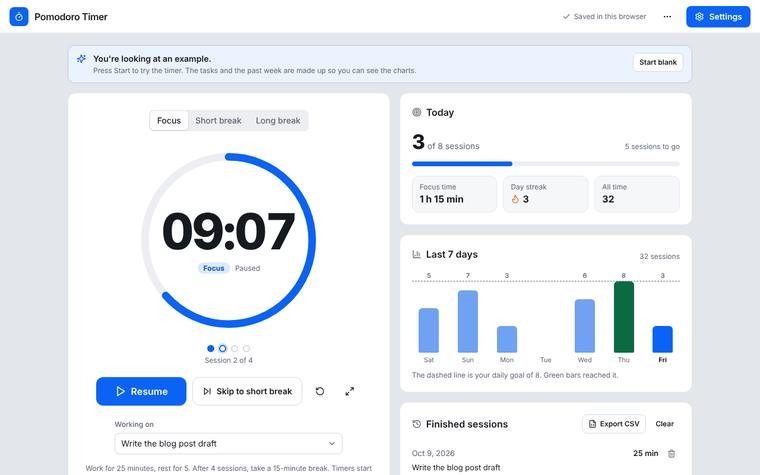 Preview of Pomodoro Timer
