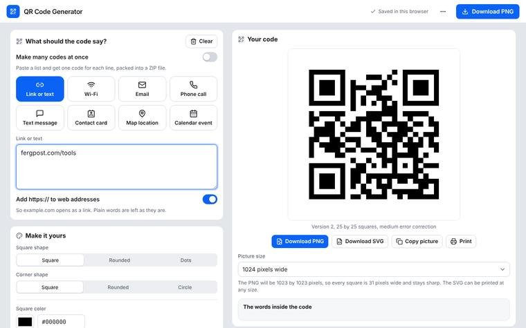 Preview of QR Code Generator