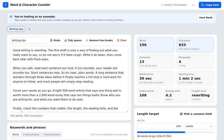 Preview of Word & Character Counter
